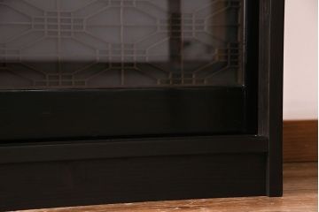 ラフジュ工房オリジナル　古い書院戸を取り入れた組子ガラス戸棚(収納棚、サイドボード)