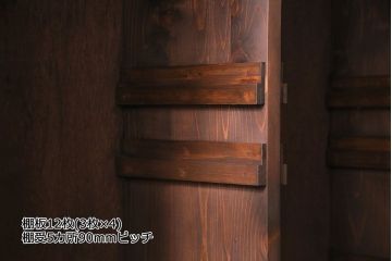 ラフジュ工房オリジナル　古い書院戸を取り入れた組子ガラス戸棚(収納棚、サイドボード)(1)