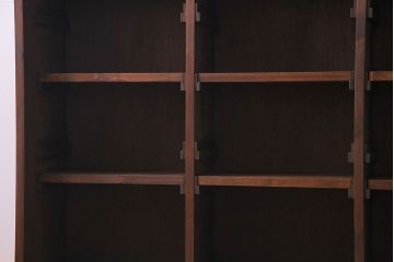 ラフジュ工房オリジナル　古い書院戸を取り入れた組子ガラス戸棚(収納棚、サイドボード)(1)