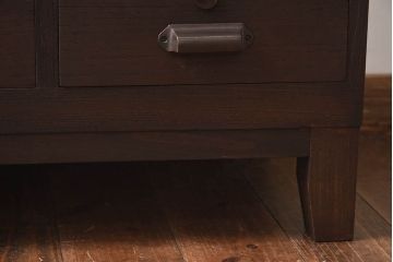 レトロ家具　昭和レトロ　リメイク　オープンラックの脚付ローボード(リビングボード)(1)