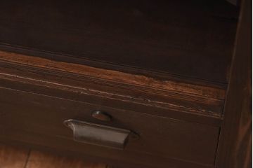 レトロ家具　昭和レトロ　リメイク　オープンラックの脚付ローボード(リビングボード)(2)