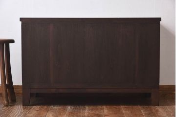 レトロ家具　昭和レトロ　リメイク　オープンラックの脚付ローボード(リビングボード)(2)