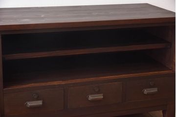 レトロ家具　昭和レトロ　リメイク　オープンラックの脚付ローボード(リビングボード)(2)