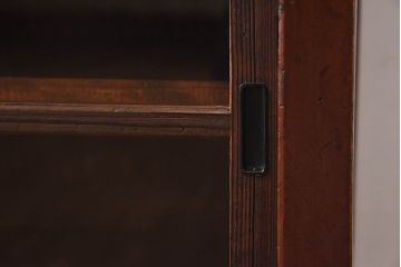 アンティーク家具　リメイク　天板黒柿材　独特な杢目が魅力の鉄脚ローボード(戸棚、リビングボード)