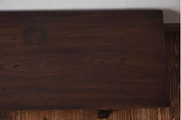 アンティーク家具　和製アンティーク　総ケヤキ材　贅沢な作りが魅力の文机(ローテーブル、座卓)