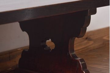 アンティーク家具　和製アンティーク　総ケヤキ材　贅沢な作りが魅力の文机(ローテーブル、座卓)