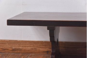 アンティーク家具　和製アンティーク　総ケヤキ材　贅沢な作りが魅力の文机(ローテーブル、座卓)