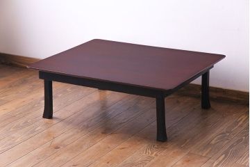 レトロ家具　昭和期　折り畳み式　シンプルなデザインのレトロな座卓(ちゃぶ台、ローテーブル、センターテーブル)