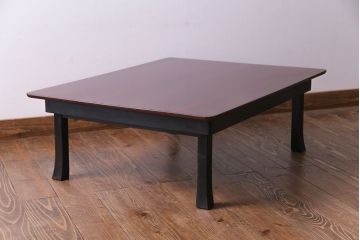 レトロ家具　昭和期　折り畳み式　シンプルなデザインのレトロな座卓(ちゃぶ台、ローテーブル、センターテーブル)
