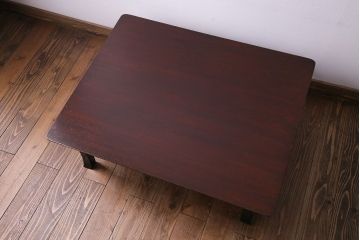 レトロ家具　昭和期　折り畳み式　シンプルなデザインのレトロな座卓(ちゃぶ台、ローテーブル、センターテーブル)
