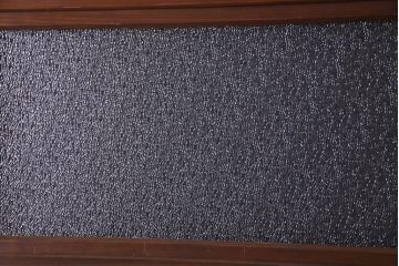 上手物　ケヤキ材使用　組子で富士が描かれたガラス戸(引き戸、建具)4枚セット