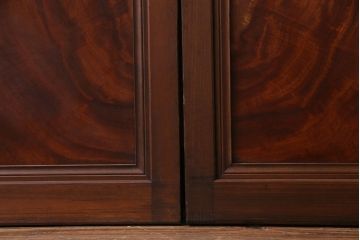 上手物　ケヤキ材使用　組子で富士が描かれたガラス戸(引き戸、建具)4枚セット