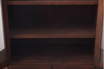 【I様ご成約済】大正ロマン　栓材　幾何学の象嵌細工がおしゃれな本箱(収納棚、戸棚、キャビネット)