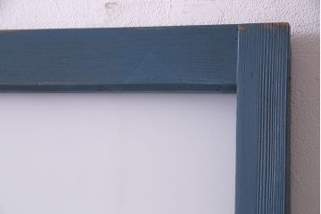 昭和初期　ペイント建具　色ガラスがアクセントになったペイントガラス戸2枚セット(引き戸、建具)