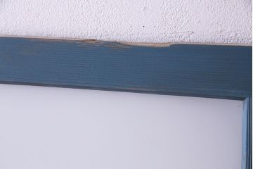 昭和初期　ペイント建具　色ガラスがアクセントになったペイントガラス戸2枚セット(引き戸、建具)