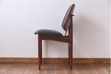 北欧家具　イギリスビンテージ　Elliotts Of Newbury(EoN)　ミッドセンチュリーなダイニングチェア・ブラック(イス、椅子)(1)