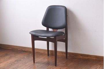 北欧家具　イギリスビンテージ　Elliotts Of Newbury(EoN)　ミッドセンチュリーなダイニングチェア・ブラック(イス、椅子)(2)
