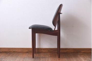 北欧家具　イギリスビンテージ　Elliotts Of Newbury(EoN)　ミッドセンチュリーなダイニングチェア・ブラック(イス、椅子)(2)