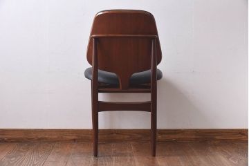 北欧家具　イギリスビンテージ　Elliotts Of Newbury(EoN)　ミッドセンチュリーなダイニングチェア・ブラック(イス、椅子)(2)