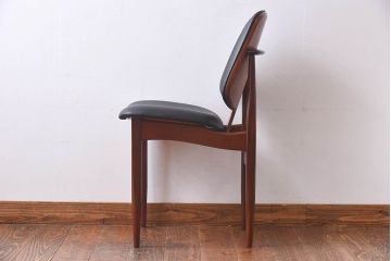 北欧家具　イギリスビンテージ　Elliotts Of Newbury(EoN)　ミッドセンチュリーなダイニングチェア・ブラック(イス、椅子)(3)