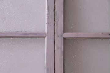 ペイント家具　ダイヤガラス　レトロでシャビーな雰囲気を楽しめるガラス戸2枚セット(窓、引き戸)