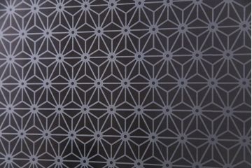 昭和レトロ　オリジナルガラス 組子モチーフの花ガラスが魅力の引き戸2枚セット(窓、ガラス戸、建具)