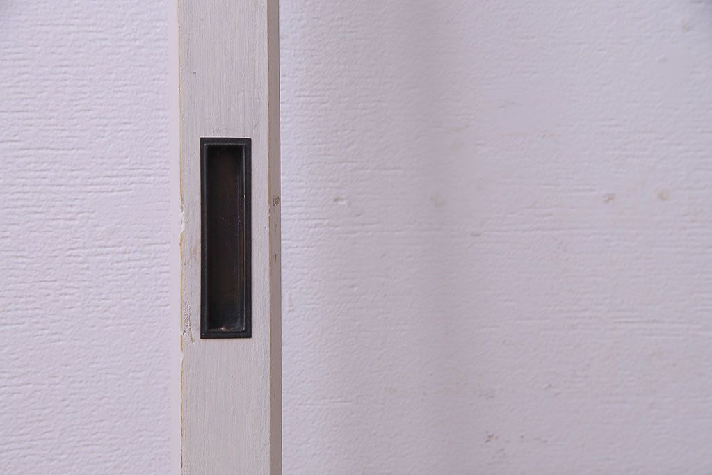 ペイント家具　色ガラス入り　爽やかな色味の遊び心溢れるガラス戸(窓、建具、引き戸、格子戸)2枚組