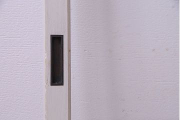 ペイント家具　色ガラス入り　爽やかな色味の遊び心溢れるガラス戸(窓、建具、引き戸、格子戸)2枚組