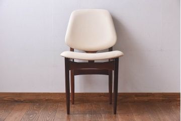 北欧家具　イギリスビンテージ　Elliotts Of Newbury(EoN)　ミッドセンチュリーなダイニングチェア・ホワイト(イス、椅子)(1)