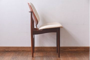 北欧家具　イギリスビンテージ　Elliotts Of Newbury(EoN)　ミッドセンチュリーなダイニングチェア・ホワイト(イス、椅子)(1)