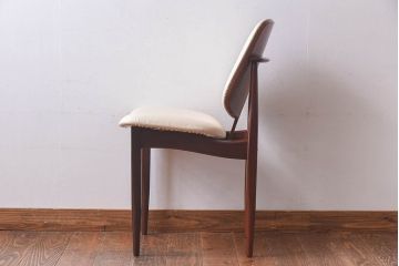 北欧家具　イギリスビンテージ　Elliotts Of Newbury(EoN)　ミッドセンチュリーなダイニングチェア・ホワイト(イス、椅子)(1)