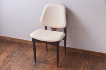 北欧家具　イギリスビンテージ　Elliotts Of Newbury(EoN)　ミッドセンチュリーなダイニングチェア・ホワイト(イス、椅子)(1)