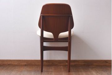 北欧家具　イギリスビンテージ　Elliotts Of Newbury(EoN)　ミッドセンチュリーなダイニングチェア・ホワイト(イス、椅子)(1)