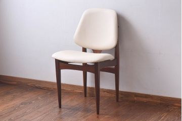 北欧家具　イギリスビンテージ　Elliotts Of Newbury(EoN)　ミッドセンチュリーなダイニングチェア・ホワイト(イス、椅子)(2)