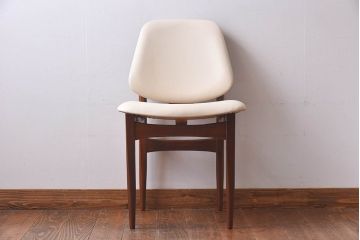 北欧家具　イギリスビンテージ　Elliotts Of Newbury(EoN)　ミッドセンチュリーなダイニングチェア・ホワイト(イス、椅子)(2)