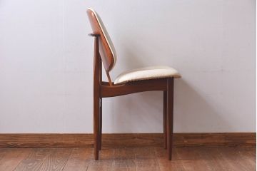 北欧家具　イギリスビンテージ　Elliotts Of Newbury(EoN)　ミッドセンチュリーなダイニングチェア・ホワイト(イス、椅子)(2)