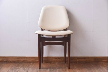 北欧家具　イギリスビンテージ　Elliotts Of Newbury(EoN)　ミッドセンチュリーなダイニングチェア・ホワイト(イス、椅子)(3)