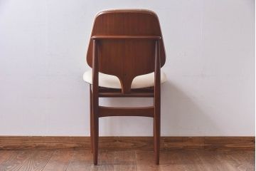 北欧家具　イギリスビンテージ　Elliotts Of Newbury(EoN)　ミッドセンチュリーなダイニングチェア・ホワイト(イス、椅子)(3)