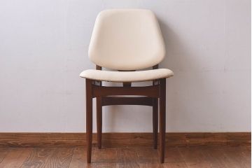 北欧家具　イギリスビンテージ　Elliotts Of Newbury(EoN)　ミッドセンチュリーなダイニングチェア・ホワイト(イス、椅子)