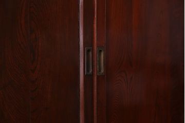 和製アンティーク　総ケヤキ材　力強い杢目が重厚感を醸し出す板戸(建具、引き戸)2枚組