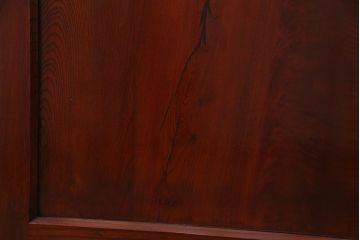 和製アンティーク　総ケヤキ材　力強い杢目が重厚感を醸し出す板戸(建具、引き戸)2枚組