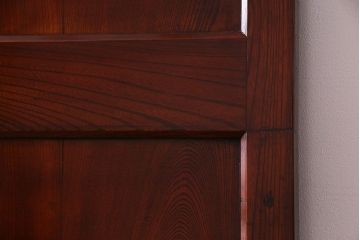 和製アンティーク　総ケヤキ材　力強い杢目が重厚感を醸し出す板戸(建具、引き戸)2枚組