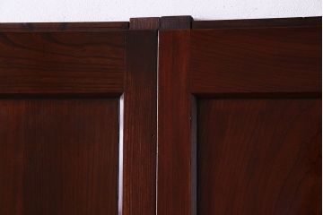 和製アンティーク　総ケヤキ材　力強い杢目が重厚感を醸し出す板戸(建具、引き戸)2枚組