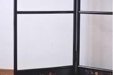 アンティーク雑貨　昭和初期　可憐な梅の花があしらわれた二つ折り衣桁(着物掛け)
