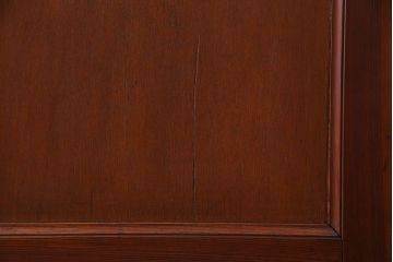 昭和レトロ　両開き　モールガラス入り!　大振りサイズが魅力的な親子ドア(建具、扉、木製ドア)1対