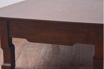 アンティーク家具　大正昭和初期　天板栗材一枚板　脚のデザインがユニークな座卓(ちゃぶ台、ローテーブル、センターテーブル)
