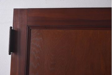 昭和レトロ　両開き　結霜ガラス入り!シンプルな木製アンティークドア(扉)2枚1対(1)