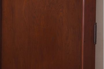 昭和レトロ　両開き　結霜ガラス入り!シンプルな木製アンティークドア(扉)2枚1対(1)