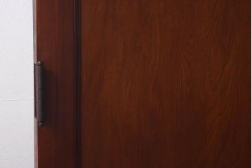 昭和レトロ　両開き　結霜ガラス入り!シンプルな木製アンティークドア(扉)2枚1対(1)