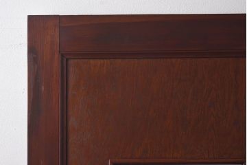 昭和レトロ　両開き　結霜ガラス入り!シンプルな木製アンティークドア(扉)2枚1対(1)